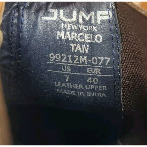 Jump New York Marcelo Chelsea Boots Mens Size 7 M Tan Leather Ankle Dress Preppy - Picture 11 of 12